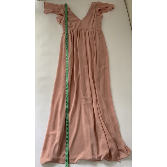 NWT Birdy Grey Hannah Empire Dress Pink Dusty Rose Small Chiffon Bridesmaid Flow - Picture 13 of 15